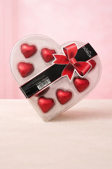 belchocolate Kalpli Çikolata Kutulu ve Anahtarlık Hediyeli- 100 Gr. ürün görseli 1