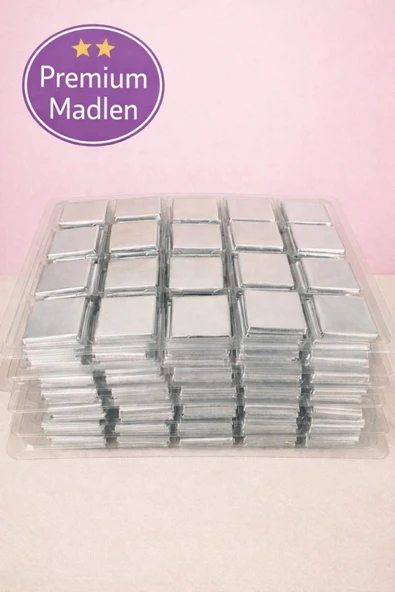 belchocolate Premium Gümüş Sargılı Sütlü Madlen 40 Adet - İkramlık Çikolata ürün görseli 1
