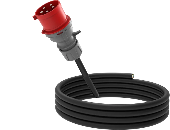 Bemis EV Şarj Cihazı Besleme Kablosu Trifaze 11 kW - 22 kW  5/32A Fiş  5x6 TTR  1,5 Metre ürün görseli 1