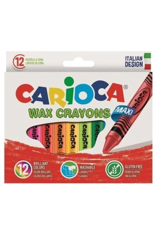 Carioca Pastel Boya Wax Maxı Yıkanabilir 12 Li Yıkanabilir Pastel Boya ürün görseli 1