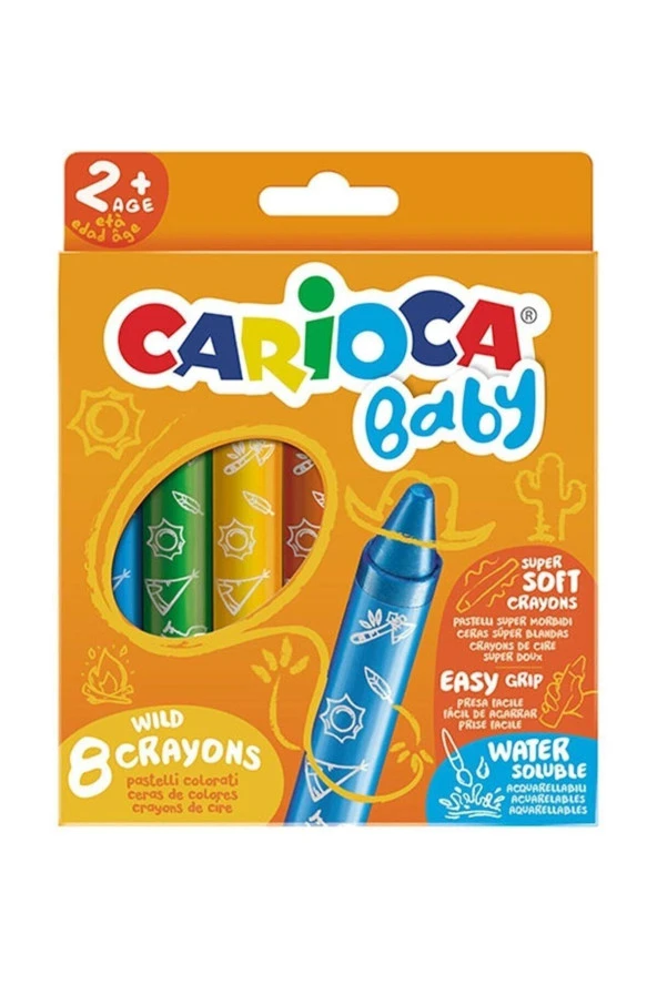 Carioca Jumbo Bebek Yumuşak Pastel Boya Kalemi 8'li Yıkanabilir 2 Yaş+ ürün görseli 1
