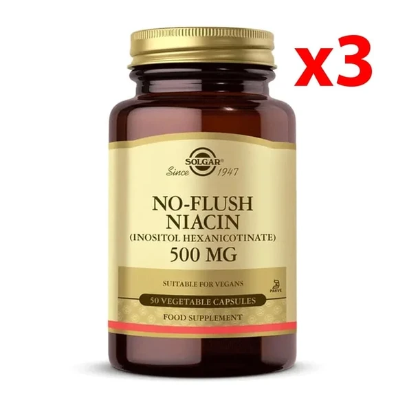Solgar No Flush Niacin 500 mg 50 Kapsül 3 adet ürün görseli 1
