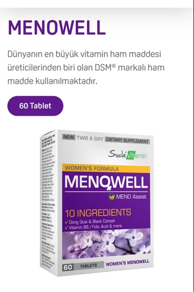 Suda Vitamin Menowell 60 Tablet - Resim 2