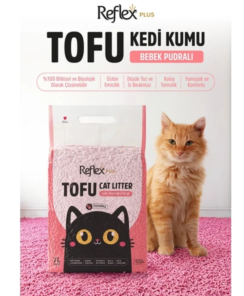 Reflex Plus Bebek Pudrası Kokulu Tofu Kedi Kumu 7 L ürün görseli 1