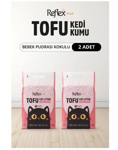 Reflex Plus Bebek Pudrası Kokulu Tofu Kedi Kumu 7l X 2 Adet ürün görseli 1