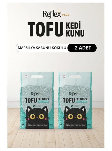 Reflex Plus Marsilya Sabunu Kokulu Tofu Kedi Kumu 7l X 2 Adet ürün görseli 1