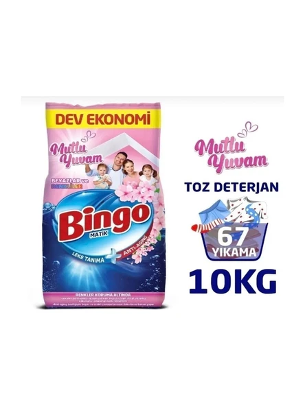Bingo Matik Konsantre Toz deterjan 10kg Mutlu Yuvam ürün görseli 1