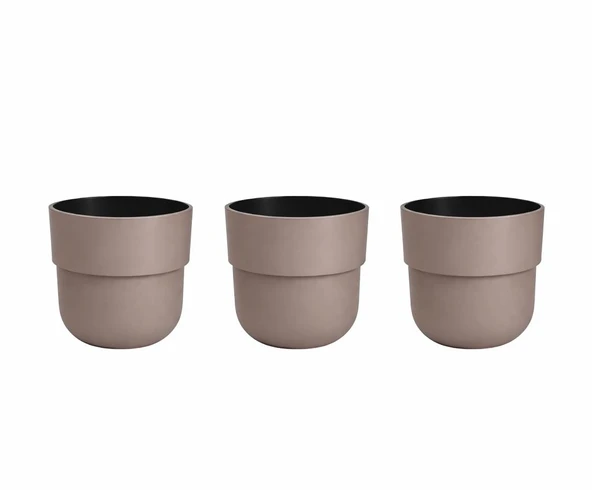 SO-KUP5 Kuple Plastik İç Kovalı Saksı Takımı No:5 26 Lt Mocha 3 Adet ürün görseli 1