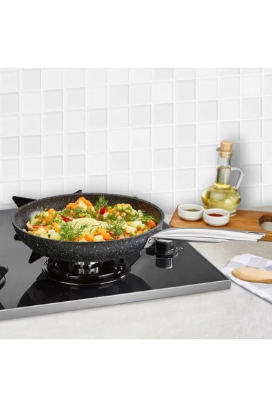 Falez Black Line 28 cm Granit Tava - Resim 2