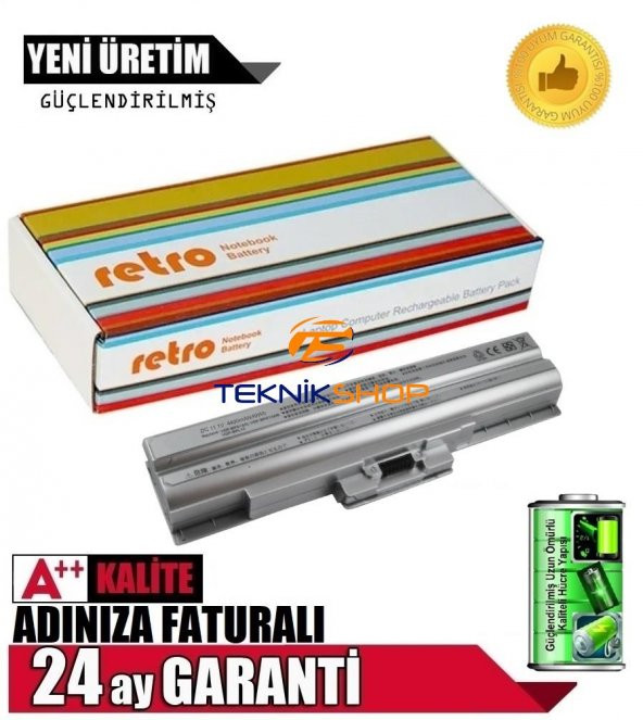 Somy Vaio VPCCW2S1E/R, VPCCW2S1E/W Notebook Bataryası - Pili (Gümüş Gri) ürün görseli 1