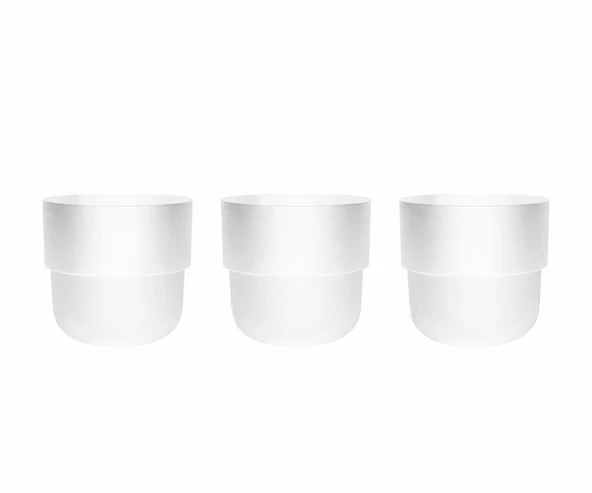 SO-KUP5 Kuple No:5 İç Kovalı Plastik Saksı Takımı 26 Lt Beyaz 3 Adet ürün görseli 1