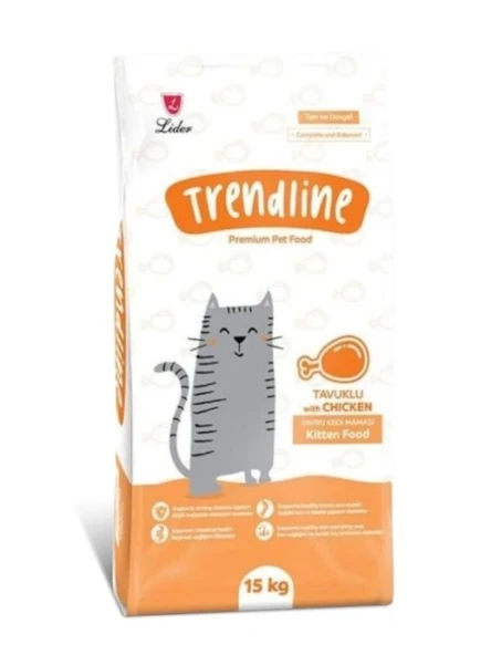 Trendline Kitten Tavuklu Yavru Kedi Maması 15 Kg - Sağlıklı Büyüme ve Dengeli Beslenme ürün görseli 1