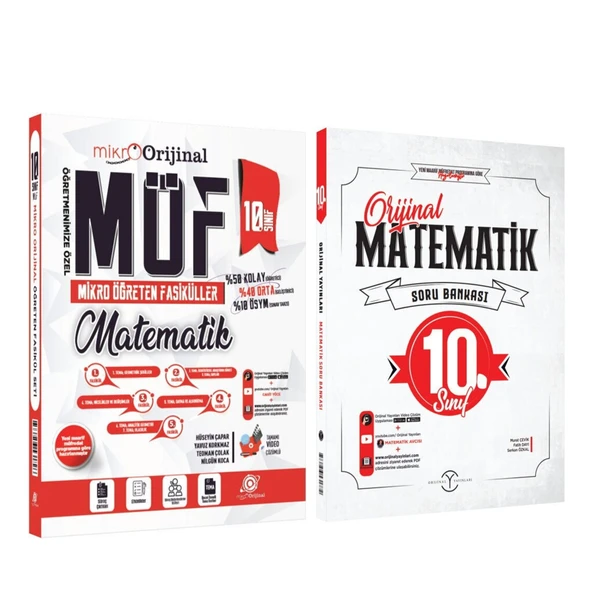 Orijinal Mikro 10. Sınıf Matematik MÖF Mikro Öğreten Fasiküller ve Soru Bankası Seti 2 Kitap ürün görseli 1