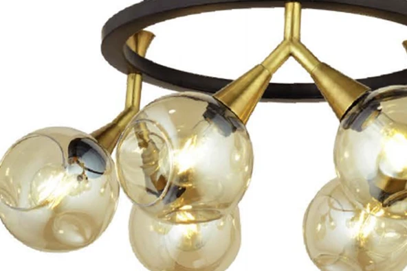 Lampaluce Bambi Modern Sarkıt Camlı Avize 6'lı - Resim 4