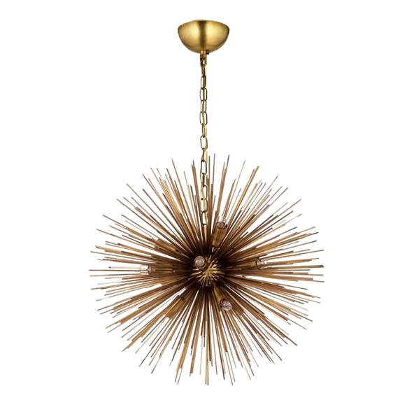 Lampaluce Riccio Modern 9'lu Sarkıt Avize 60cm Eskitme Sarı ürün görseli 1