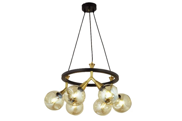 Lampaluce Bambi Modern Sarkıt Camlı Avize 6'lı - Resim 2