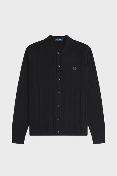 Fred Perry K9726 Button Through Knitted Erkek Gömlek - Resim 6