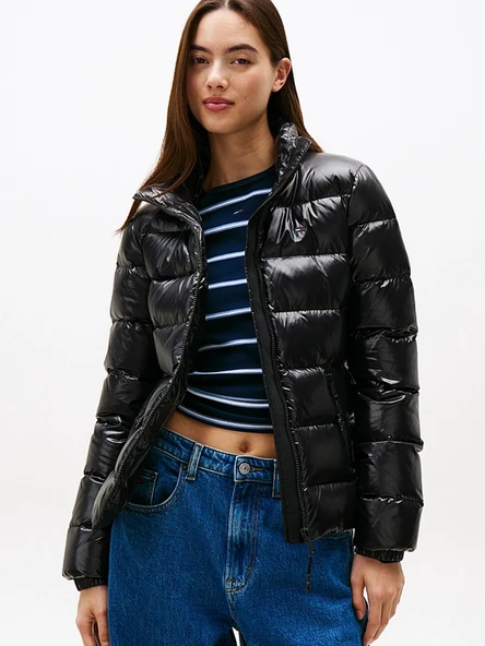 Tommy Hilfiger DW0DW21618 Tjw Slim Zip Print Down Kadın Mont ürün görseli 1