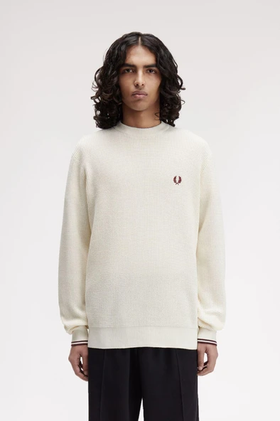 Fred Perry K6507 Waffle Stitch Jumper Erkek Kazak ürün görseli 1