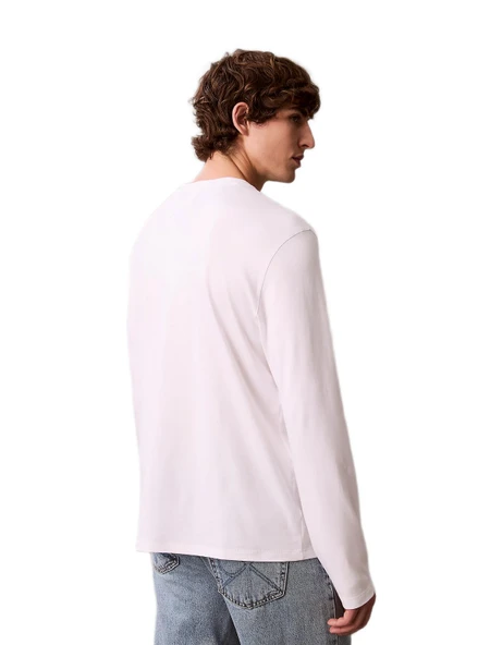 Calvin Klein LV04LD227G Ls Supima Interlock Solide Erkek Tişört - Resim 3