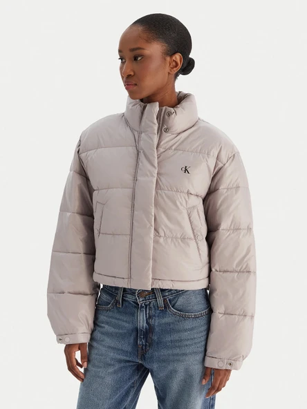 Calvin Klein LV047D504 Shine Crop Puffer Kadın Mont ürün görseli 1