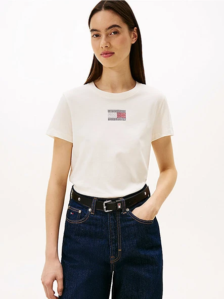 Tommy Hilfiger DW0DW21965 Tjw Reg Party Flag Kadın Tişört ürün görseli 1