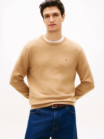 Tommy Hilfiger MW0MW28046 Pima Org Ctn Cashmere Crew Erkek Kazak ürün görseli 1
