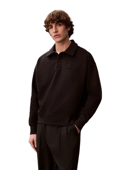 Calvin Klein LV14LE202G Ls Hvy Weight Terry Ck Emblem Erkek Polo Tişört ürün görseli 1