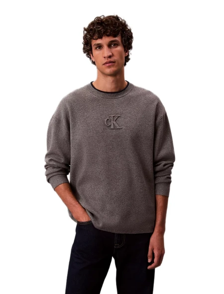 Calvin Klein LV04RD300 Ls Embossed Logok Erkek Sweatshirt ürün görseli 1