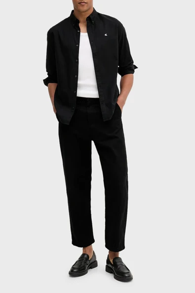 Calvin Klein LV140EM125 Ls Solid Oxford Classic Erkek Gömlek - Resim 2