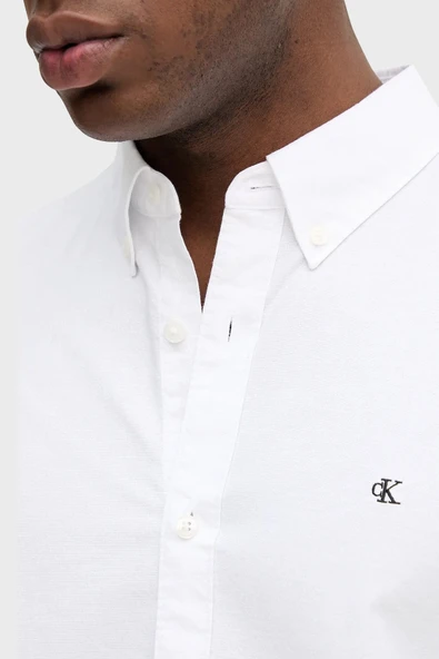 Calvin Klein LV140EM125 Ls Solid Oxford Classic Erkek Gömlek - Resim 5