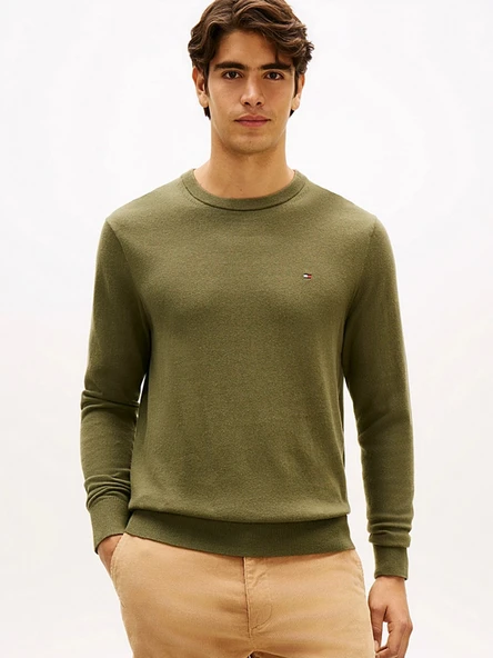 Tommy Hilfiger MW0MW28046 Pima Org Ctn Cashmere Crew Erkek Kazak ürün görseli 1
