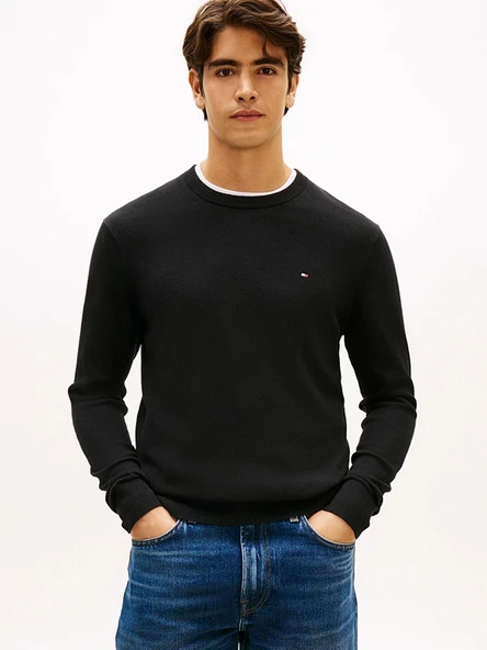 Tommy Hilfiger MW0MW28046 Pima Org Ctn Cashmere Crew Erkek Kazak ürün görseli 1