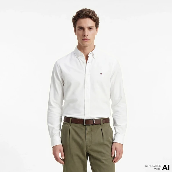 Tommy Hilfiger MW0MW41690 Knit Pique Featherweight Erkek Gömlek ürün görseli 1