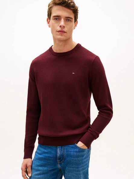 Tommy Hilfiger MW0MW28046 Pima Org Ctn Cashmere Crew Erkek Kazak ürün görseli 1