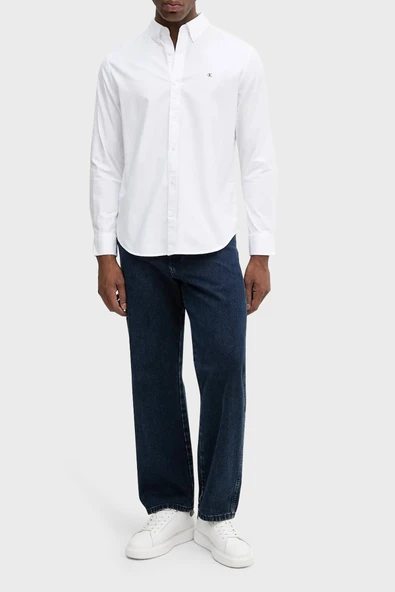 Calvin Klein LV140EM125 Ls Solid Oxford Classic Erkek Gömlek - Resim 2