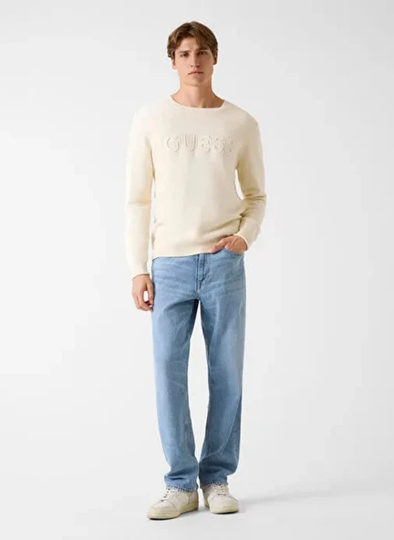 Guess M5BR35Z2ZK2 Ls Cn 3D Guess Logo Erkek Sweatshirt ürün görseli 1