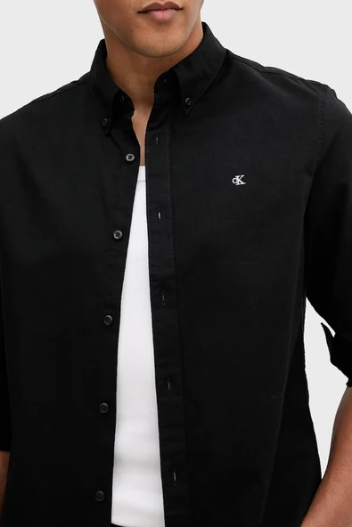 Calvin Klein LV140EM125 Ls Solid Oxford Classic Erkek Gömlek - Resim 4