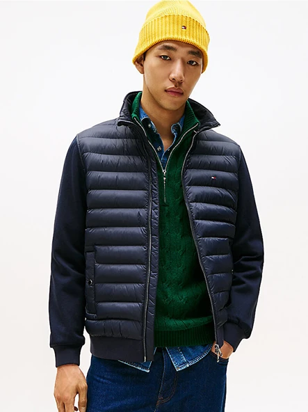 Tommy Hilfiger MW0MW41329 Mix Media Ess Rwb Stand Collar Erkek Sweatshirt ürün görseli 1