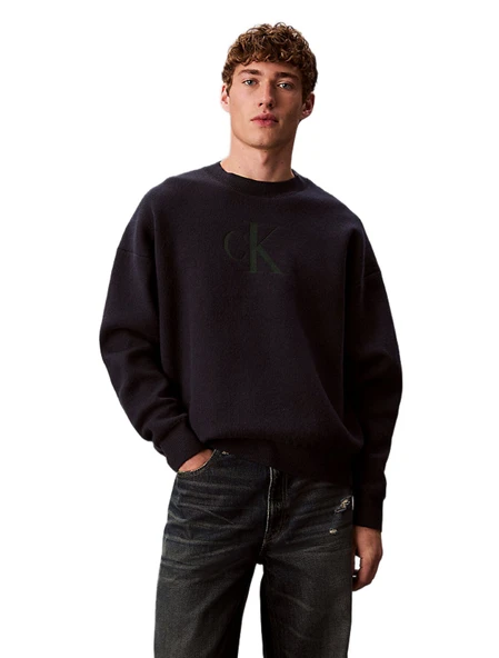 Calvin Klein LV04RD305 Ls Cttn Cashmere 3D Logo Erkek Sweatshirt ürün görseli 1