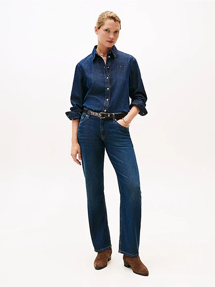 Tommy Hilfiger WW0WW47487 Dnm Milo Classic Straight Rw Kadın Pantolon ürün görseli 1