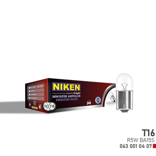 NIKEN T16 MINYATUR AMPUL R5W BA15S 12V ADET FİYAT ürün görseli 1