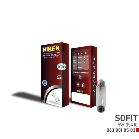 NIKEN SOFIT AMPUL 5W 35X10 12V ADET FİYAT ürün görseli 1