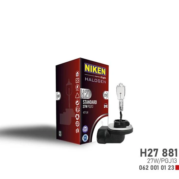 NIKEN H27W/2 881 27W HALOJEN AMPUL PGJ13 12V ürün görseli 1