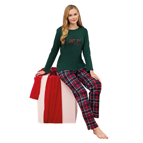 Over Sleep 3262 Kadın Yılbaşı Pijama Takımı ürün görseli 1