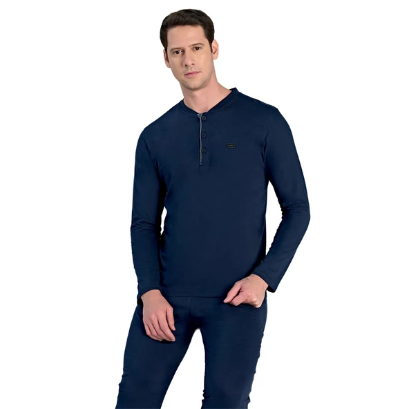 Over Sleep 2310 Erkek Uzun Kol Süprem Pijama Takım (M-L-XL-XXL) ürün görseli 1