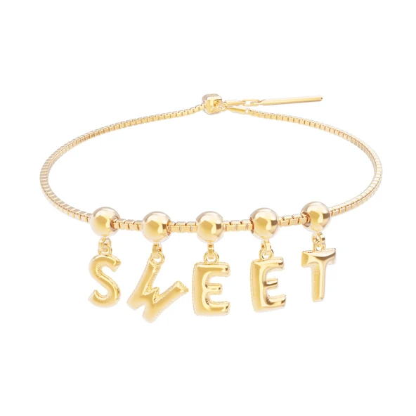 Chocli 18 Ayar Altın Kaplama Charm Harf - W - Resim 4