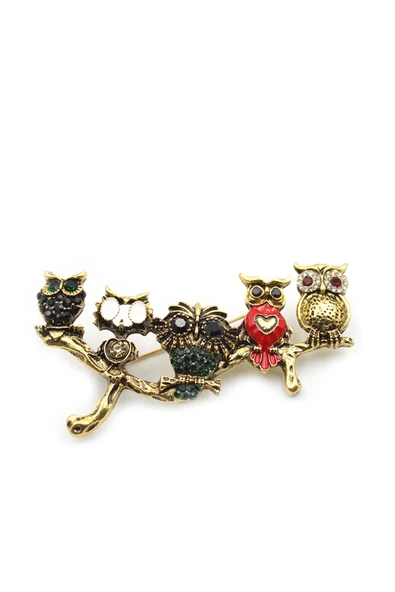 Baykuş Broş - ÇOK RENKLİ - Resim 2