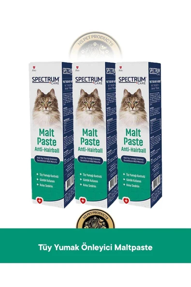 Spectrum Care Anti Hairball - Tüy Yumağı Önleyici Kedi Malt Paste - Kedi Malt Macunu 100 gr - 3'lü K ürün görseli 1
