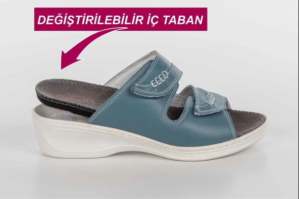 Kadın Anatomik Konfor Terliği 301 - MAVİ - Resim 8